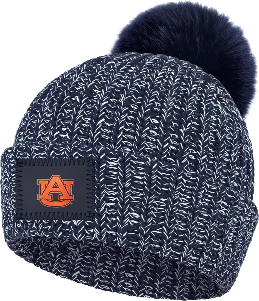 Love Your Melon Auburn Tigers Blue Speckled Pom Knit Beanie