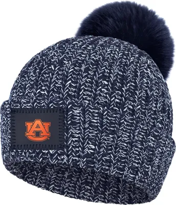 Love Your Melon Auburn Tigers Blue Speckled Pom Knit Beanie