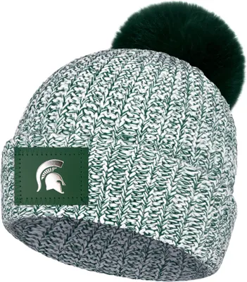 Love Your Melon Michigan State Spartans Green Speckled Pom Knit Beanie