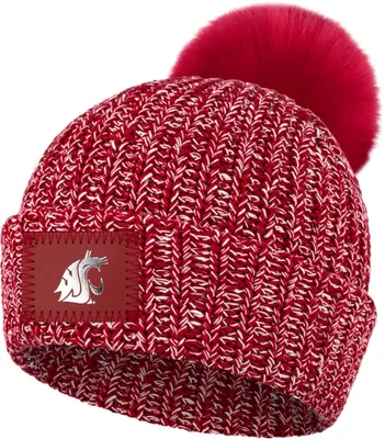 Love Your Melon Washington State Cougars Crimson Speckled Pom Knit Beanie