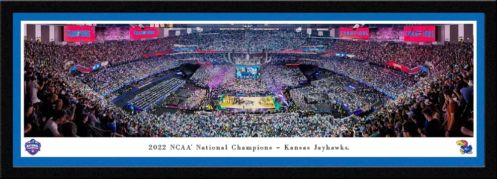 Blakeway Panoramas Kansas Jayhawks 2022 NCAA College Basketball Champions Select Framed Picture