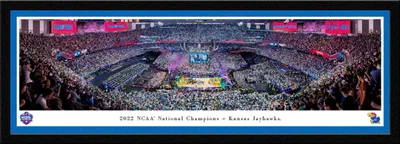 Blakeway Panoramas Kansas Jayhawks 2022 NCAA College Basketball Champions Select Framed Picture