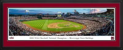 Blakeway Panoramas Mississippi State Bulldogs 2021 NCAA College Baseball Champions Deluxe Framed Picture