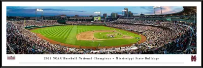 Blakeway Panoramas Mississippi State Bulldogs 2021 NCAA College Baseball Champions Standard Framed Picture