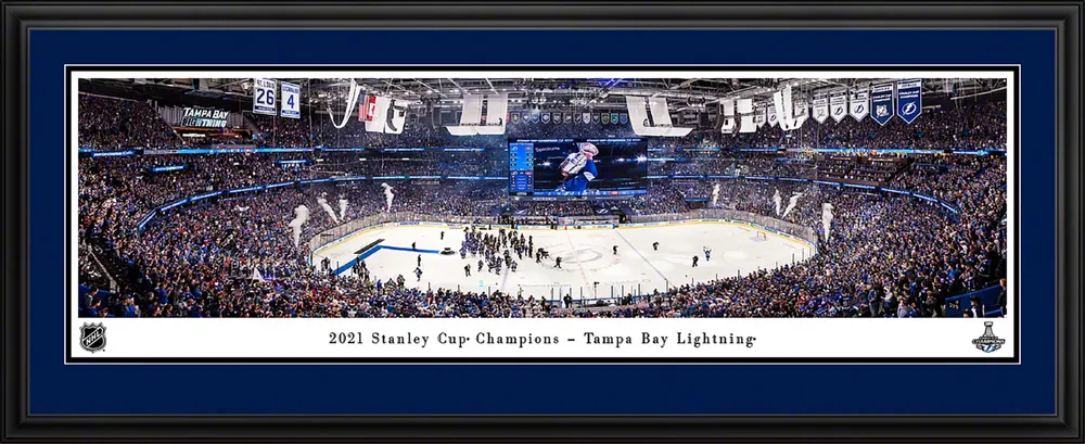 Blakeway Tampa Bay Lightning 2021 Stanley Cup Champions Deluxe Panoramic Double Mat Photo Frame