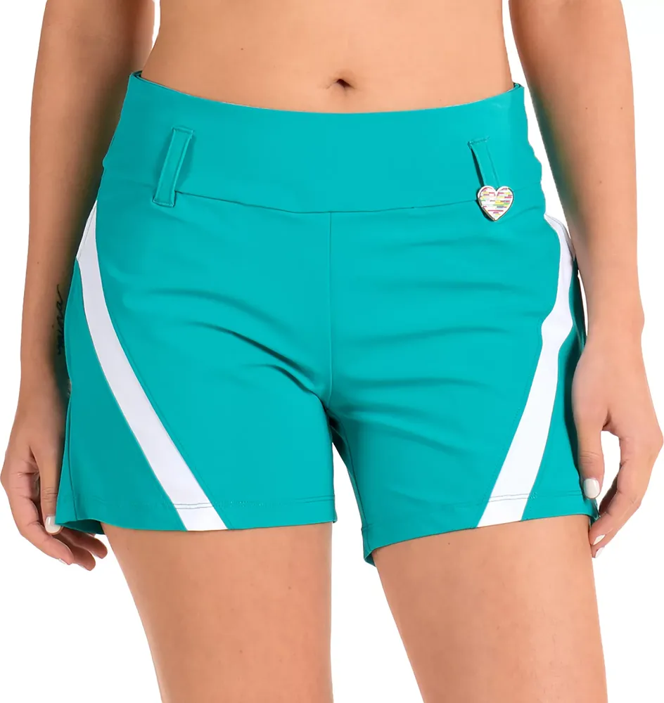 SwishDish Women's Charlotte Teal Golf Shorts