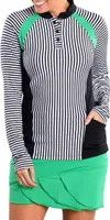 SwingDish Women's Abby Stripe Long Sleeve Golf Top