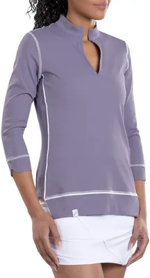 SwingDish Women's Haley ¾ Sleeve Golf Shirt