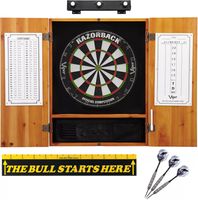 Viper Razorback Sisal Dartboard Bundle With Metropolitan Oak Cabinet