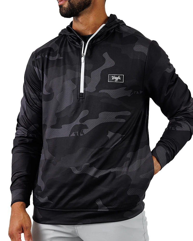 Waggle Men's Black Bear Camo Golf Hoodie