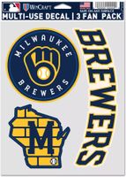 WinCraft Milwaukee Brewers 3-Pack Decal