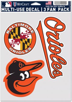 WinCraft Baltimore Orioles 3-Pack Decal