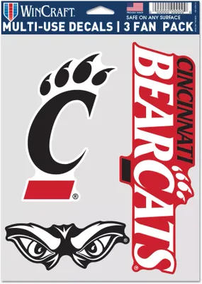 WinCraft Cincinnati Bearcats 3 Pack Fan Decal