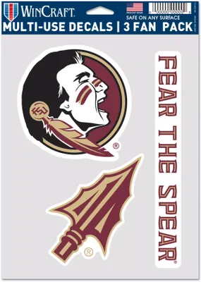 WinCraft Florida State Seminoles 3 Pack Fan Decal