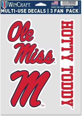 WinCraft Ole Miss Rebels 3 Pack Fan Decal