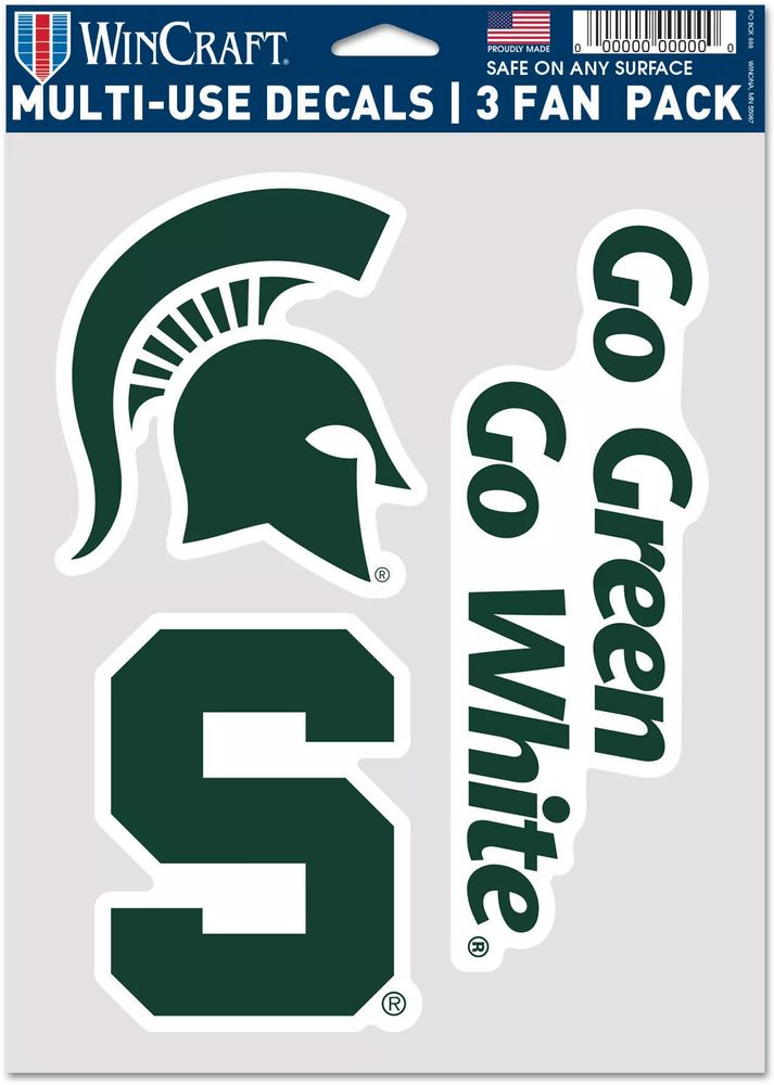 WinCraft Michigan State Spartans 3 Pack Fan Decal