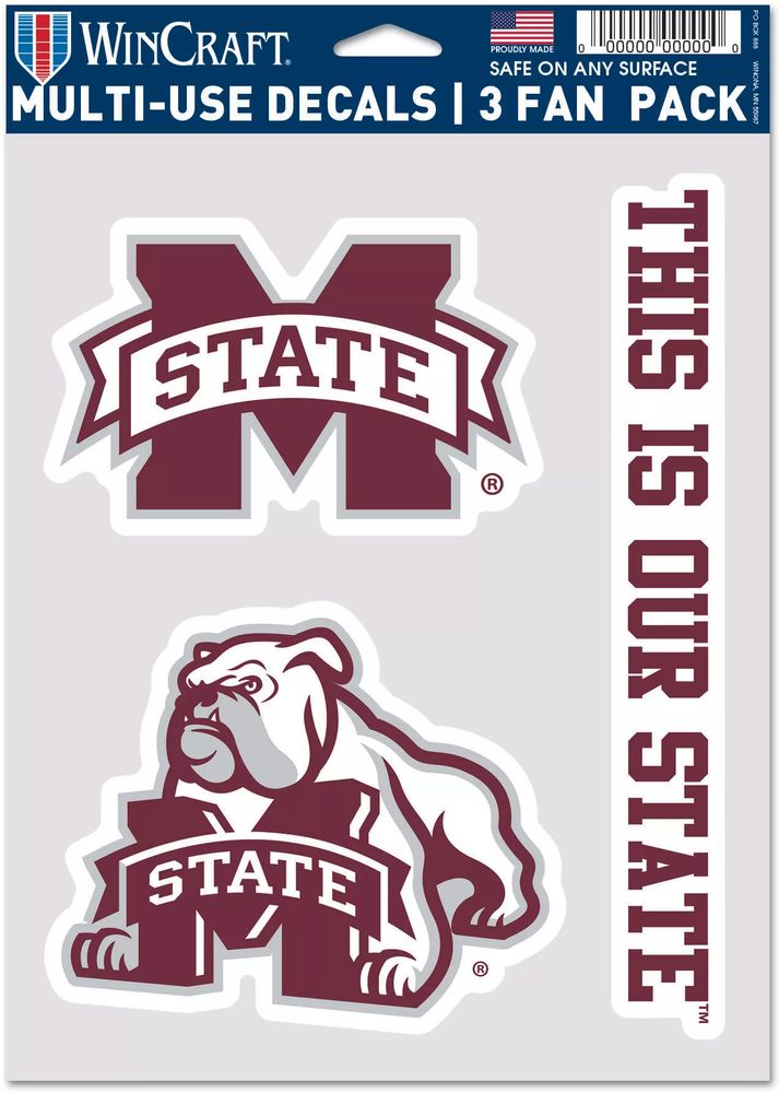 WinCraft Mississippi State Bulldogs 3 Pack Fan Decal