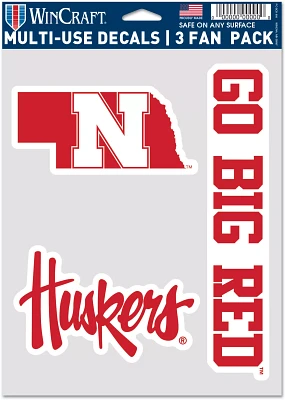 WinCraft Nebraska Cornhuskers 3 Pack Fan Decal