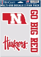 WinCraft Nebraska Cornhuskers 3 Pack Fan Decal