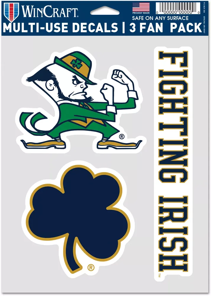 WinCraft Notre Dame Fighting Irish 3 Pack Fan Decal