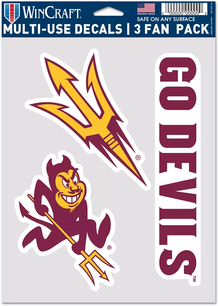 WinCraft Arizona State Sun Devils 3 Pack Fan Decal