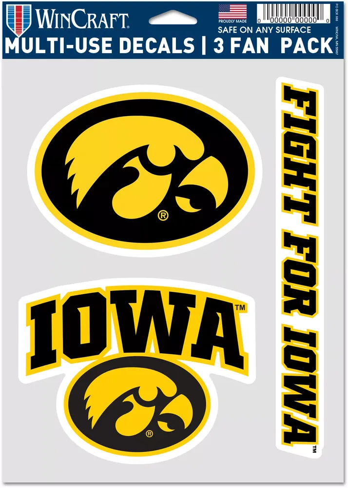 WinCraft Iowa Hawkeyes 3 Pack Fan Decal