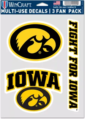 WinCraft Iowa Hawkeyes 3 Pack Fan Decal