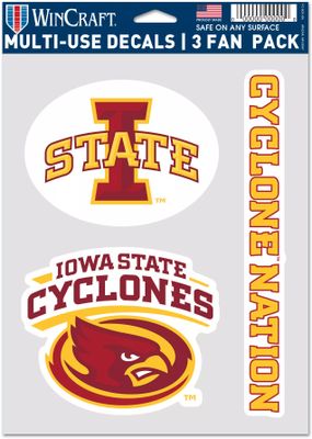 WinCraft Iowa State Cyclones 3 Pack Fan Decal