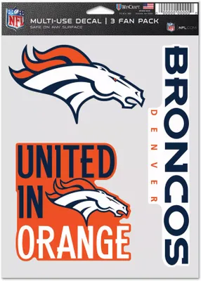 WinCraft Denver Broncos 3-Pack Fan Decal