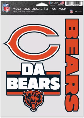 WinCraft Chicago Bears 3-Pack Fan Decal