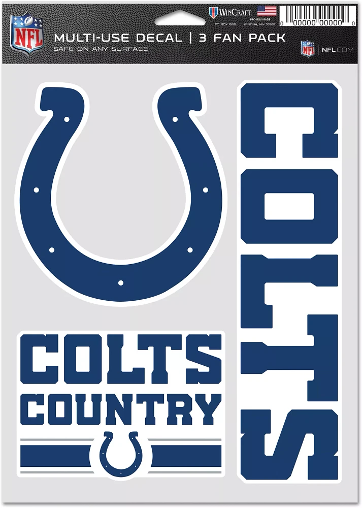 Logo Indianapolis Colts 3-Pack Fan Decal