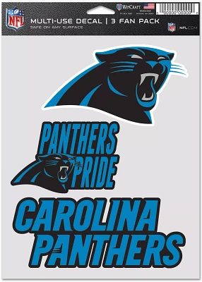 WinCraft Carolina Panthers 3-Pack Fan Decal