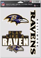 WinCraft Baltimore Ravens 3-Pack Fan Decal