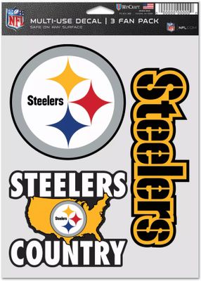 WinCraft Pittsburgh Steelers 3-Pack Fan Decal