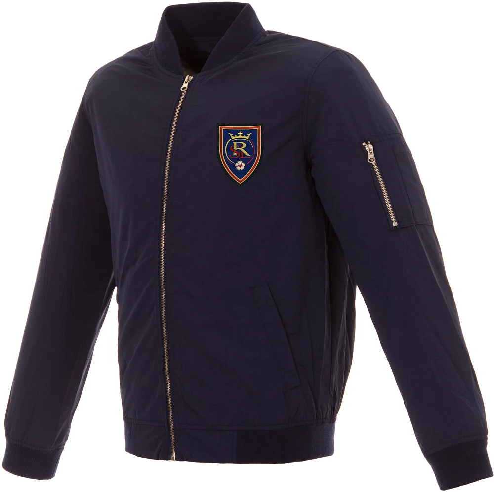 JH Design Real Salt Lake Navy Bomber Jacket