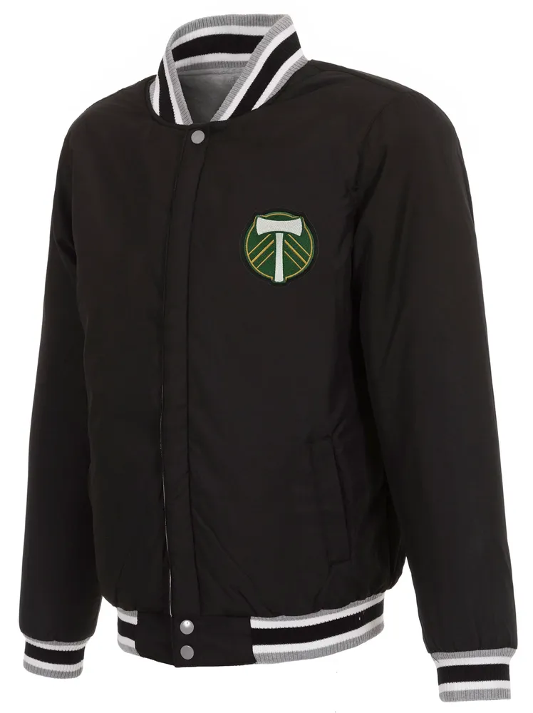 JH Design Portland Timbers Black Reversible Fleece Jacket