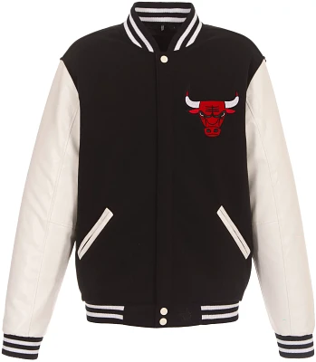 JH Design Men's Chicago Bulls Black Varsity Jacket