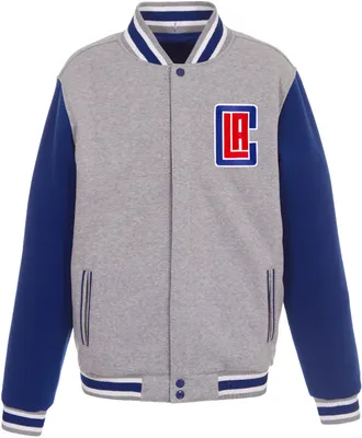 JH Design Men's Los Angeles Clippers Grey Reversible Fleece Jacket