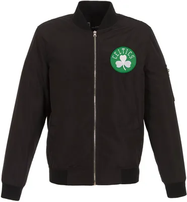 JH Design Men's Boston Celtics Black Bomber Jacket