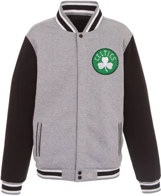 JH Design Men's Boston Celtics Grey Reversible Fleece Jacket
