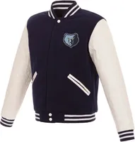 JH Design Men's Memphis Grizzlies Navy Varsity Jacket