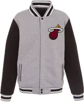 JH Design Men's Miami Heat Grey Reversible Fleece Jacket