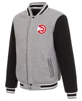 JH Design Men's Atlanta Hawks Grey Reversible Fleece Jacket