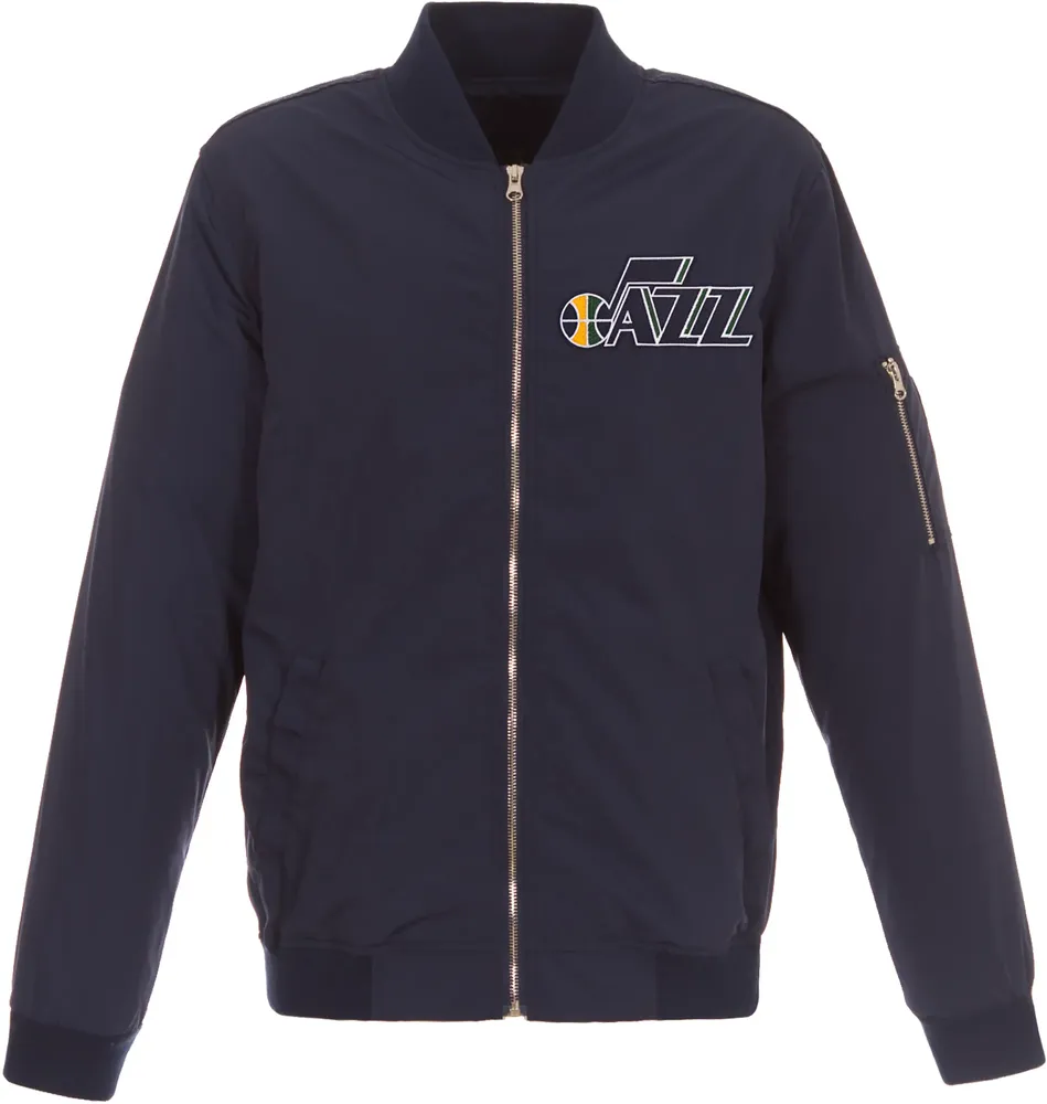 JH Design Men's Utah Jazz Navy Bomber Jacket