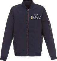 JH Design Men's Utah Jazz Navy Bomber Jacket