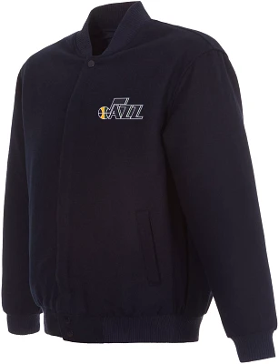 JH Design Men's Utah Jazz Navy Reversible Wool Jacket