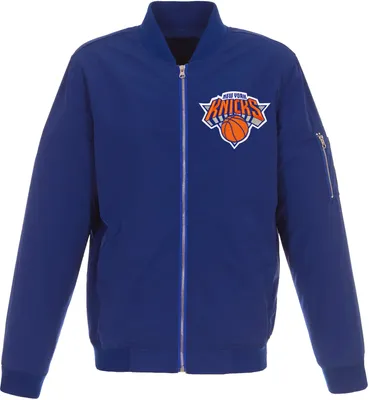 JH Design Men's New York Knicks Royal Bomber Jacket