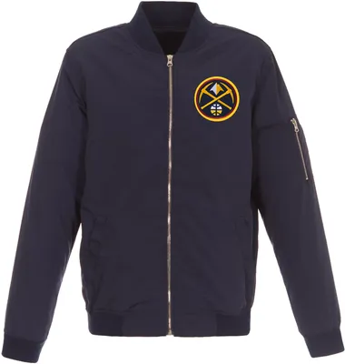 JH Design Men's Denver Nuggets Navy Bomber Jacket