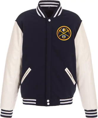 JH Design Men's Denver Nuggets Navy Varsity Jacket