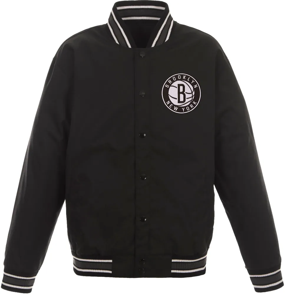 JH Design Men's Brooklyn Nets Black Twill Jacket